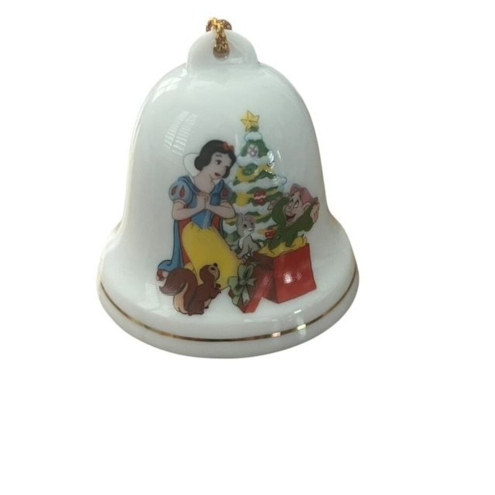 Grolier Disney Snow White Christmas Porcelain Bell Ornament 1993
